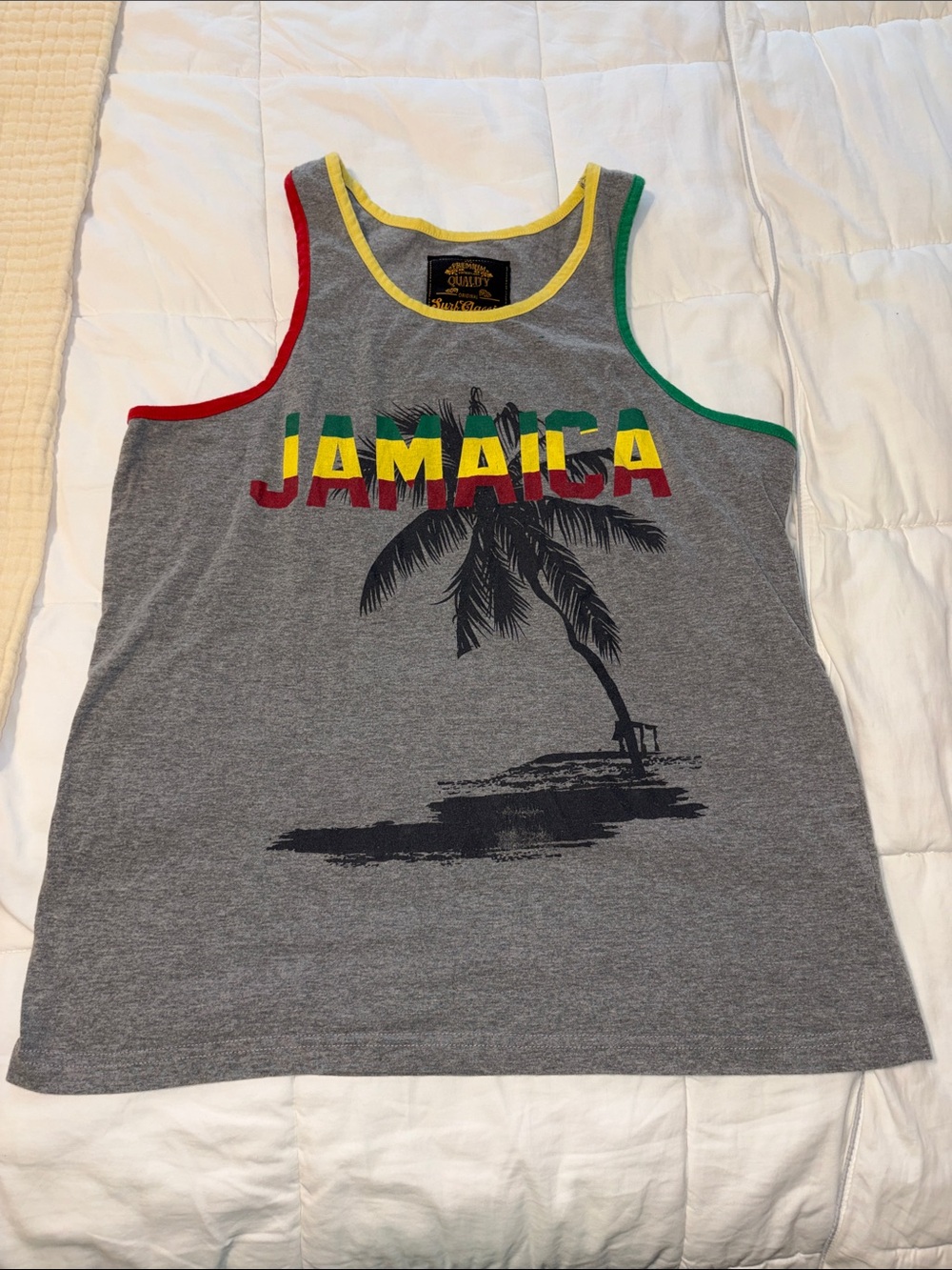 Men’s Jamaica Palm Tree Graphic Tank Top size L